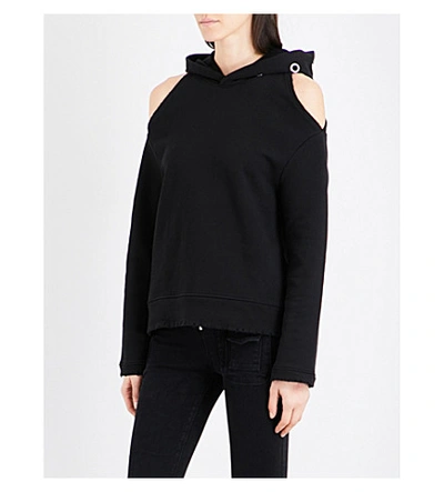 Rta Juno Hooded Cotton-jersey Sweatshirt In Noir