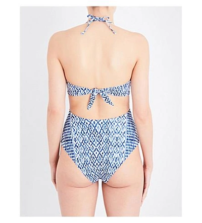 Shop Mara Hoffman Tile-print Swimsuit In Middnight