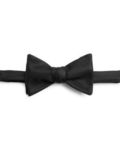 Shop Isaia Grosgrain Silk Bow Tie In Black