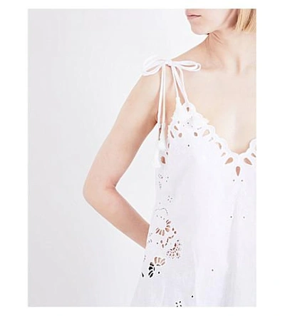 Shop Theory Wiola Linen And Cotton-blend Top In White