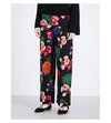 VALENTINO Tropical Dream-print wide-leg silk pants