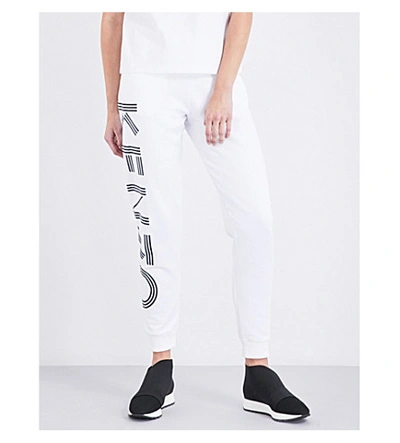 Shop Kenzo Logo-print Cotton Pants In White