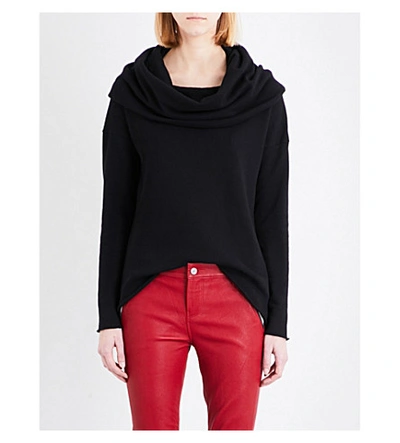 Rta Abel Cowl Neck Cotton-jersey Sweatshirt In Nite