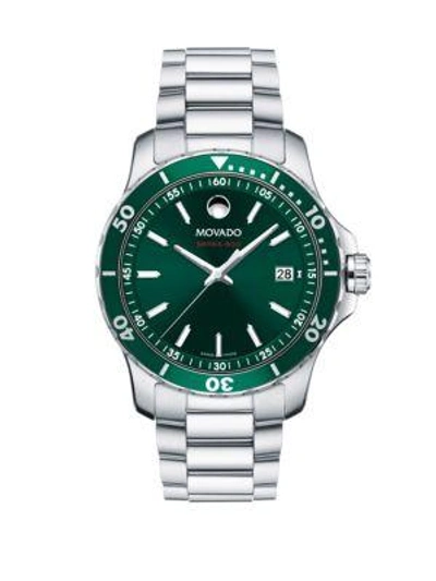 Shop Movado Men's Series 800 Watch In Green Silver