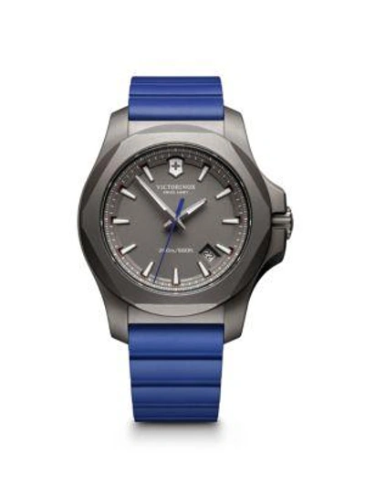 Shop Victorinox Swiss Army Rubber Inox Sandblasted Titanium Professional Strap Watch In Grey