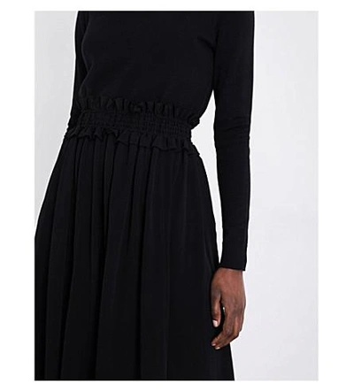 Shop Claudie Pierlot Style Crepe Midi Skirt In Noir
