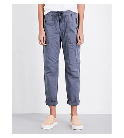 James Perse Relaxed-fit Cotton And Silk-blend Pants In Storm