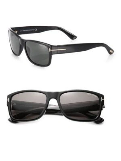 Shop Tom Ford Men's Mason 58mm Rectangular Sunglasses In Black