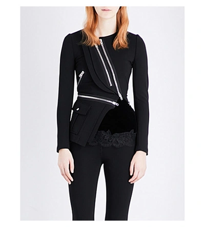 Givenchy Zip-detail Crepe Jacket In Blk