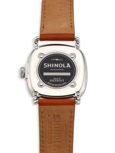 Shop Shinola The Guardian Leather Strap Watch In Brown