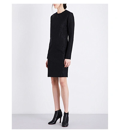 Yang Li Distressed Devoré Cotton-blend Dress In Black