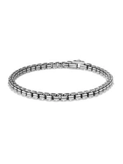 Shop David Yurman Men's Double Box Chain Bracelet In Silver