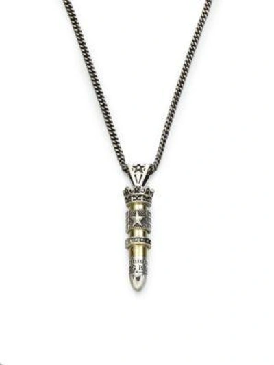 Shop King Baby Studio Men's Sterling Silver & Brass Bullet Necklace