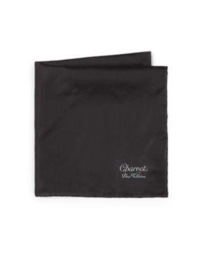Shop Charvet Men's Silk Pocket Square In Black
