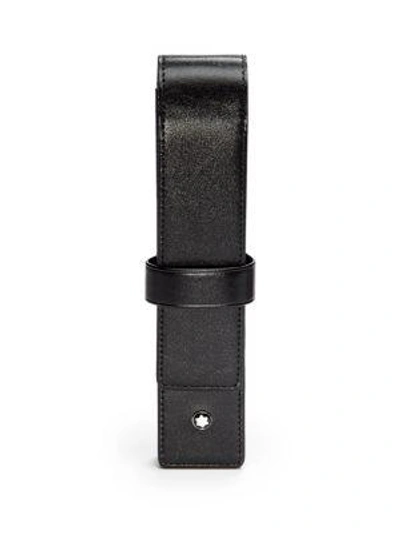 Montblanc Siena Smooth Pen Pouch With Clasp In Black