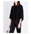 VALENTINO Cropped knitted cape overlay top