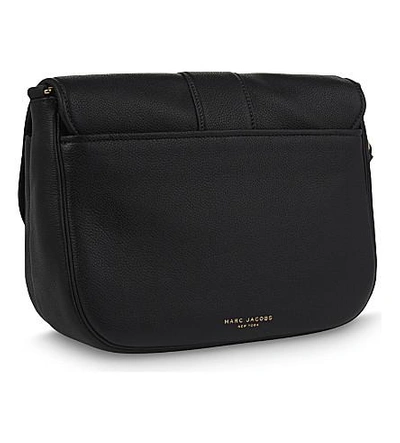 Shop Marc Jacobs Interlock Courier Leather Messenger Bag In Black