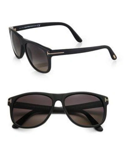 Shop Tom Ford Men's Olivier Acetate Sunglasses In Black
