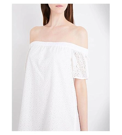 Shop Rag & Bone Flavia Off-the-shoulder Cotton-broderie Anglaise Dress In White