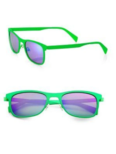 Shop Italia Independent Men's Metal Sunglasses In Green