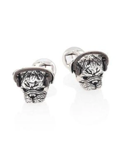 Shop Saks Fifth Avenue Collection Headphones Plugged Pug Cuff Links In Silver