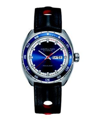Shop Hamilton Pan-europ Day-date Interchangeable Strap Watch In Marine Blue