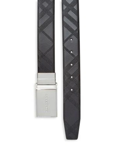 Shop Burberry Charles Textured Belt In Black