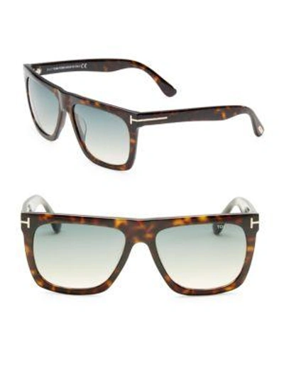 Shop Tom Ford Men's Morgan 57mm Soft Square Sunglasses In Havana Blue