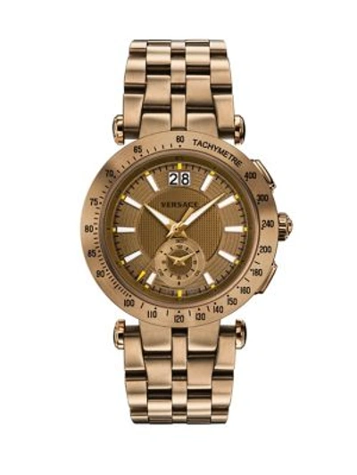 Versace V-race Sport Bronze-tone Stainless Steel Bracelet Chronograph Watch