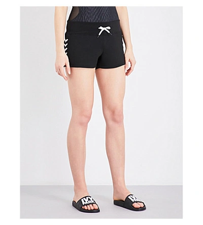 Ivy Park Lace-up Stretch-jersey Running Shorts In Black