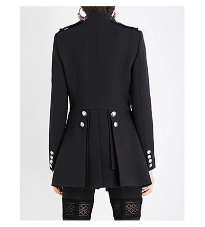 Shop Alexander Mcqueen Single-breasted Wool And Silk-blend Jacket In Black