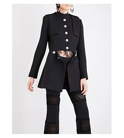 Shop Alexander Mcqueen Single-breasted Wool And Silk-blend Jacket In Black