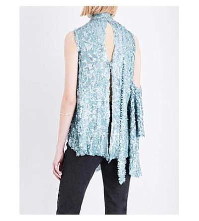 Shop Magda Butrym Cardiff Sequinned Top In Green