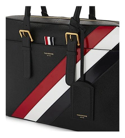 Shop Thom Browne Leather Briefcase In Black