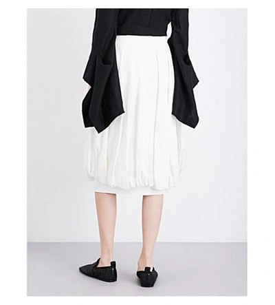 Shop Loewe Balloon Linen Skirt In White