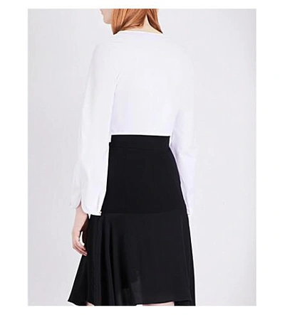Shop Jw Anderson Panelled Cotton Cropped Top In White