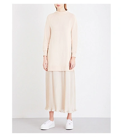 Miharayasuhiro Contrast-overlay Jersey Dress In Pink