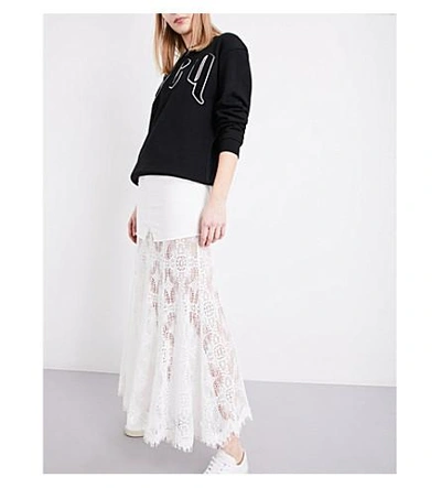 Shop Mcq By Alexander Mcqueen Lace Panel High-rise Skirt In Ivory