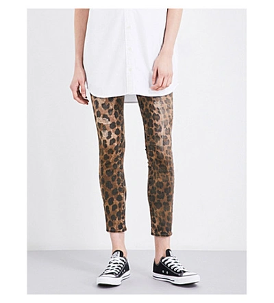R13 Kate Skinny Mid-rise Jeans In Leopard