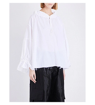 Marques' Almeida Dropped-shoulder Canvas Top In White