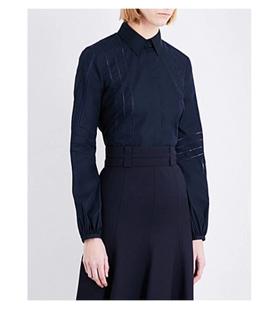 Gabriela Hearst Abbey Cotton Blouse In Navy