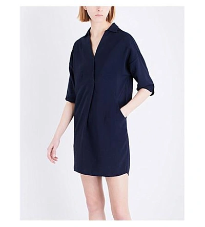 Shop Whistles Lola Woven Dress In Navy