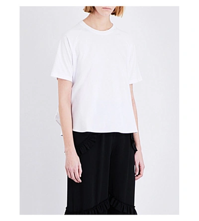 Simone Rocha Knot-hem Cotton-jersey T-shirt In White