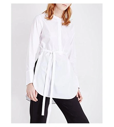 Shop Theory Maraseille Band Collar Cotton Top In White