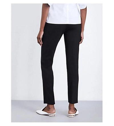 Shop Victoria Beckham Skinny Mid-rise Stretch-wool Trousers In Black