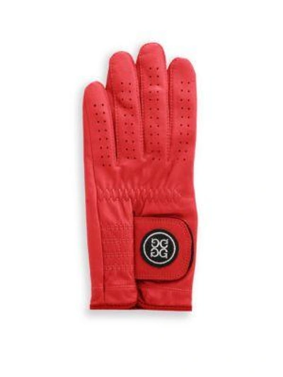 Shop G/fore Leather Glove - Left Hand In Scarlet