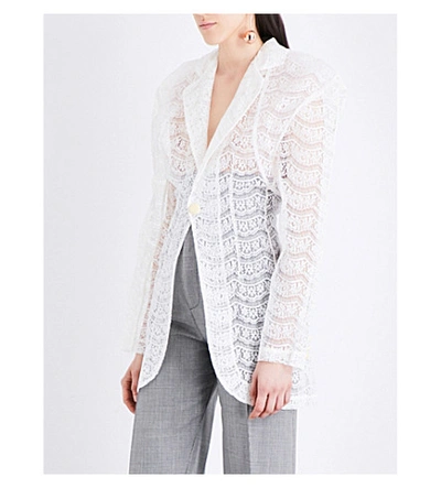 Jacquemus Drop-shoulder Lace Jacket In White