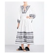 Zimmermann Divinity Tassel-trimmed Embroidered Linen Midi Dress In Natural