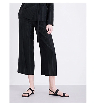 Protagonist Crepe And Satin High-rise Trousers In Black