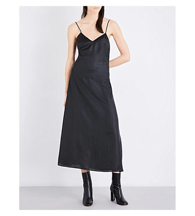 Yang Li Snake-print Twill Dress In Black